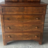Antique Wooden Chest of Drawers with Upper Cabinet - thumbnail 4 of 5