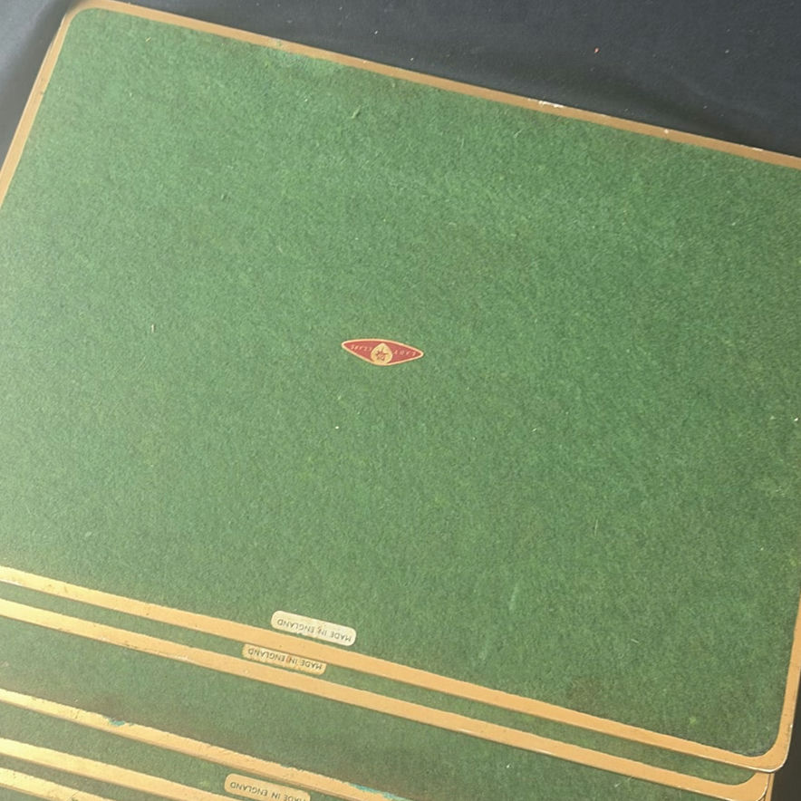 Round woven placemats, striped wooden rounds, nautical ship cards, and a green felt board - image 8 of 8