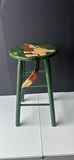 Green Wooden Stool with Dog Design - thumbnail 3 of 5