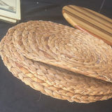 Round woven placemats, striped wooden rounds, nautical ship cards, and a green felt board - thumbnail 3 of 8