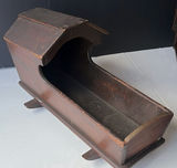 Antique carved wooden doll bed with doll and cradle piece - thumbnail 2 of 7
