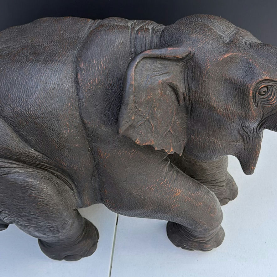 Elephant statue with raised trunk - image 6 of 9