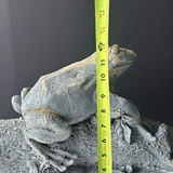 Frog Garden Statue on Log Base - thumbnail 3 of 4