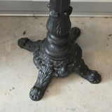 Ornate cast-iron pedestal table with wooden top - thumbnail 3 of 7
