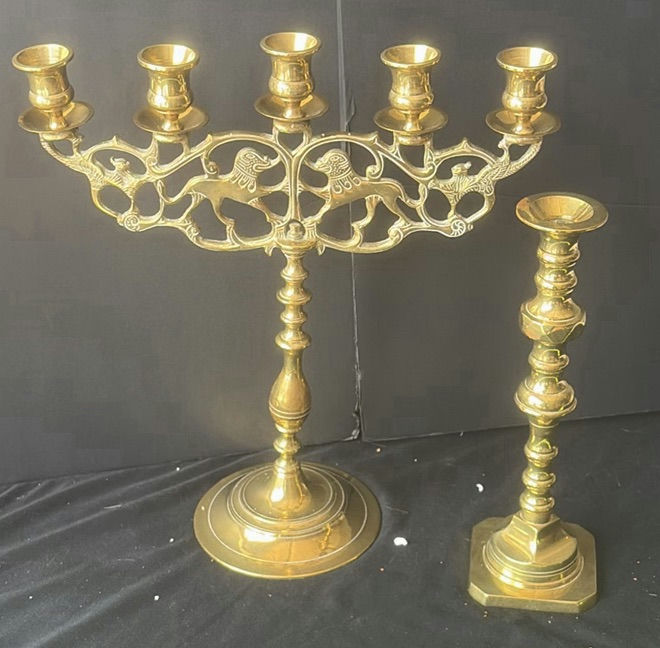 Brass candelabras and candlesticks - image 4 of 5