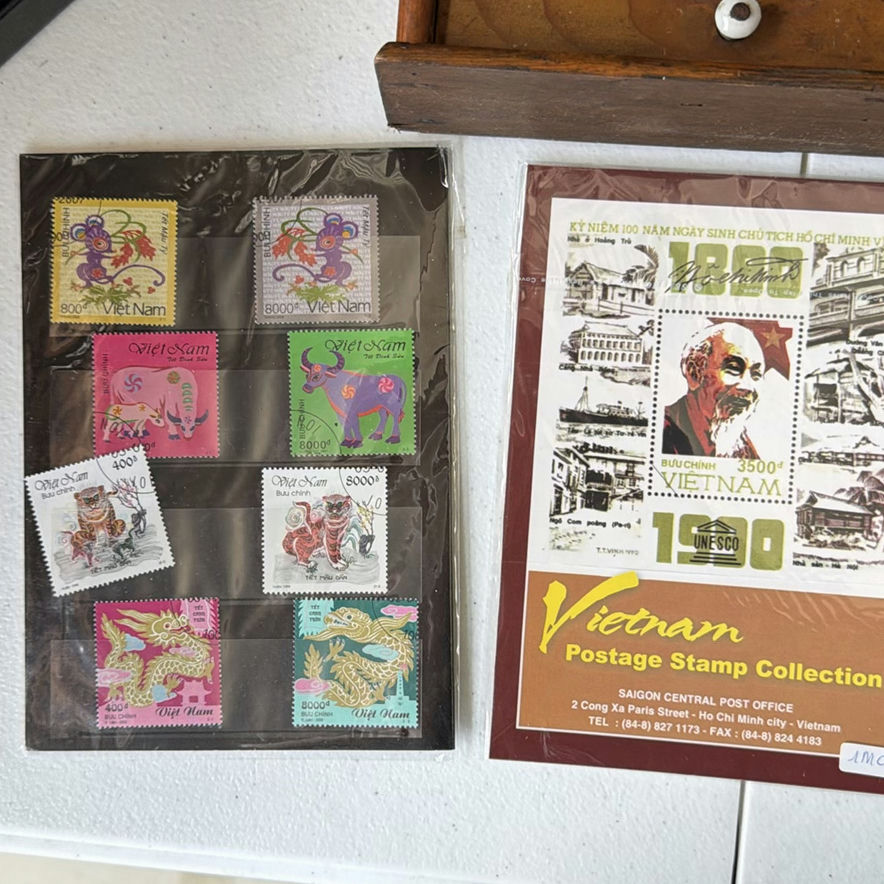 Presidential Matryoshka Dolls, Vintage Drawer Cabinet, Vietnam Stamp Collection, and Corkscrew Set - image 8 of 9