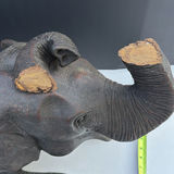 Dark elephant statue with raised trunk - thumbnail 7 of 8