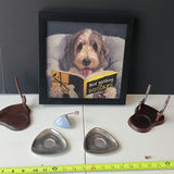 Framed dog portrait with book and assorted display pieces - thumbnail 2 of 6