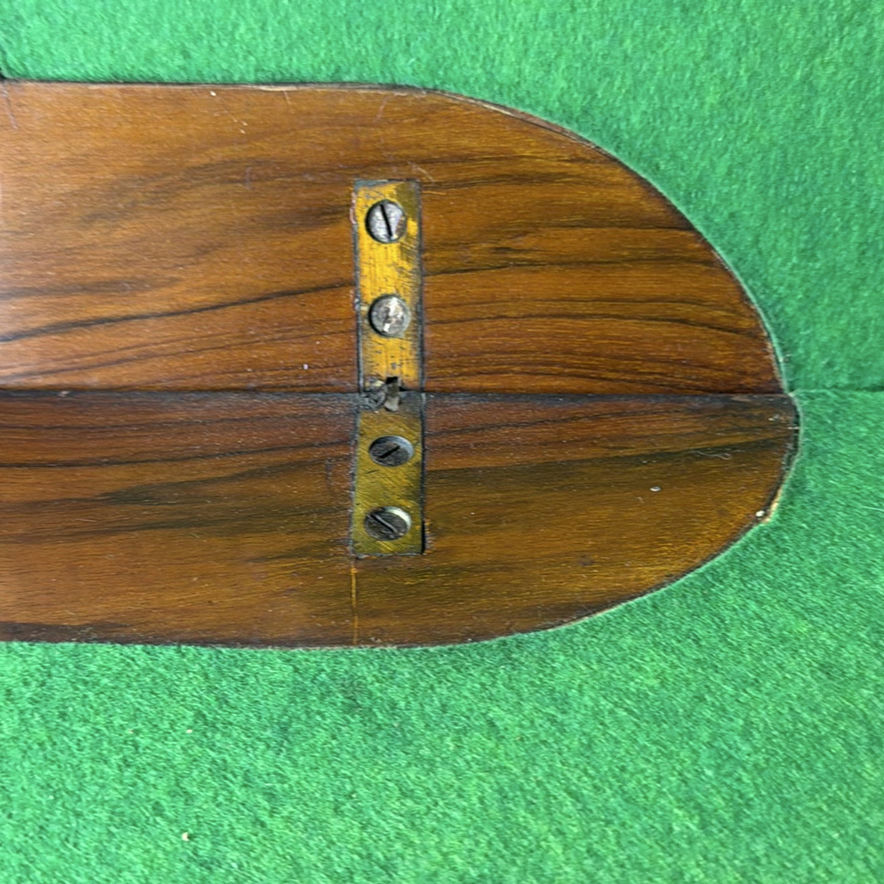 Antique Card Table with Green Baize and Carved Pedestal - image 4 of 11