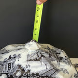 Blue and white transferware lidded tureen with matching octagonal underplate - thumbnail 3 of 7