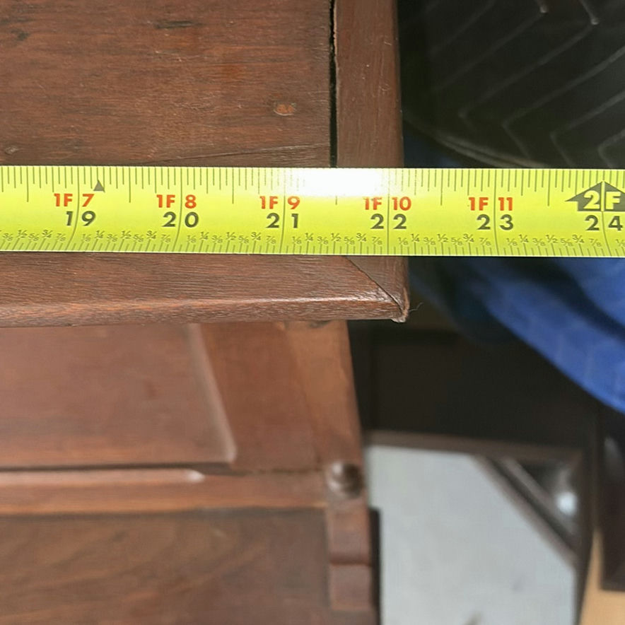 Vintage wooden secretary desk with drop-front writing surface - image 8 of 9