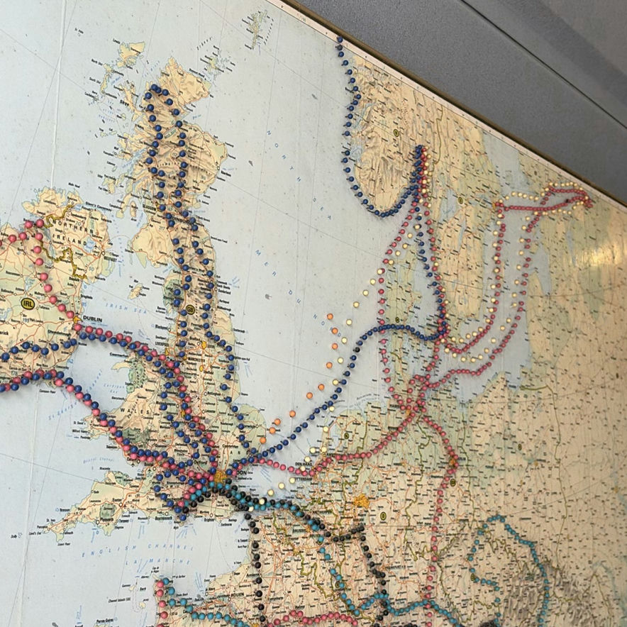 European travel map with colored pins - image 4 of 5