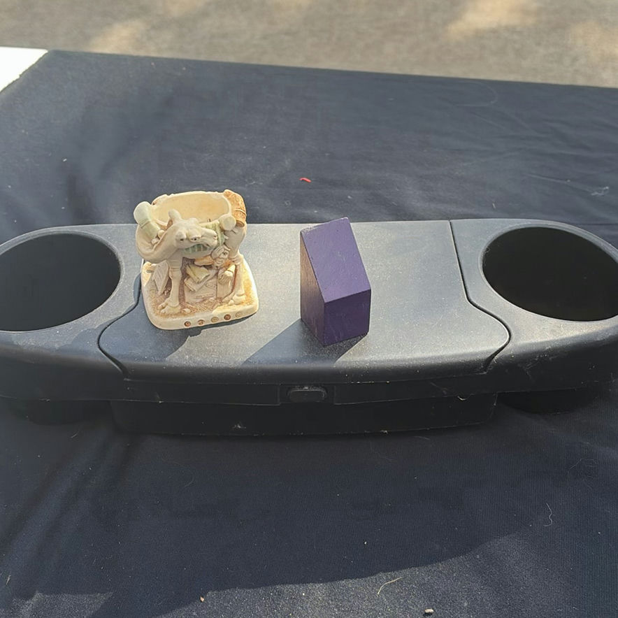 Paper Weight Sculpture Set with Printed-Text Artwork, Purple Block, and Figurine - image 5 of 5