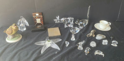 Assorted Crystal Glass Figurines and Teacup Set - Image 1 of 11