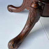 Antique Card Table with Green Baize and Carved Pedestal - thumbnail 5 of 11