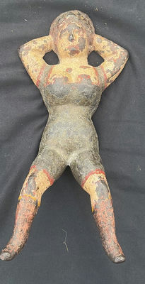 Metal Boot Jack painted primitive female figurine - Image 1 of 3