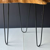 Live Edge Wood Side Table with Metal Hairpin Legs - thumbnail 3 of 5