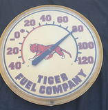 Round Tiger Fuel Company Advertising Gauge Sign - thumbnail 1 of 4