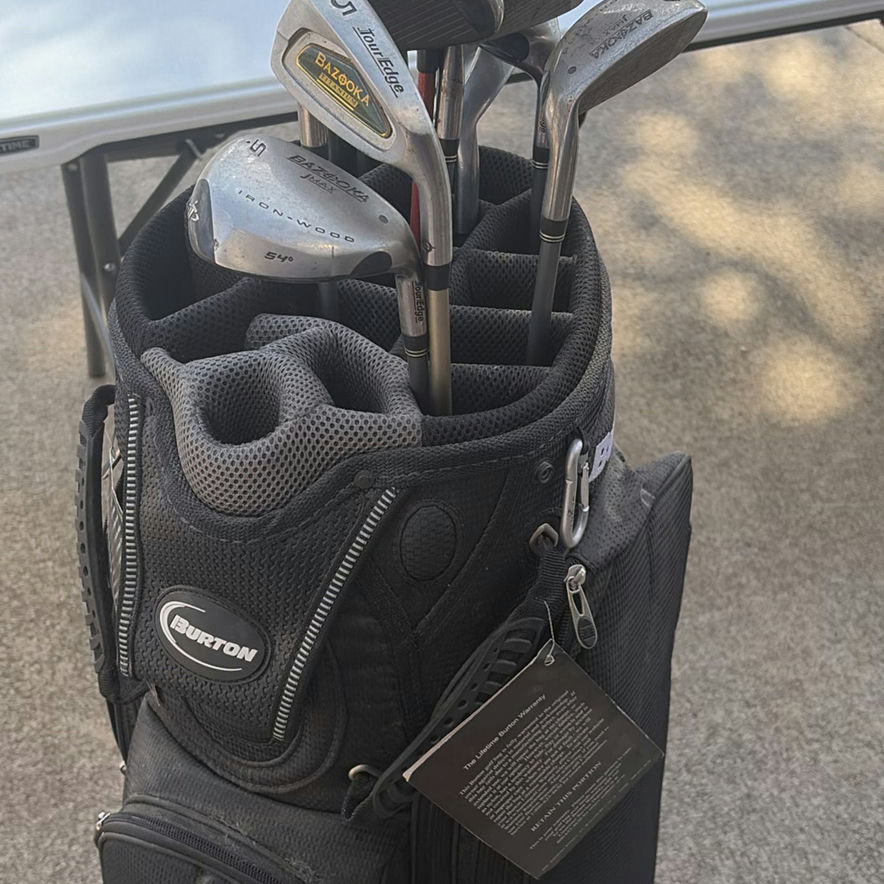 Burton golf bag with multiple golf clubs - image 3 of 7