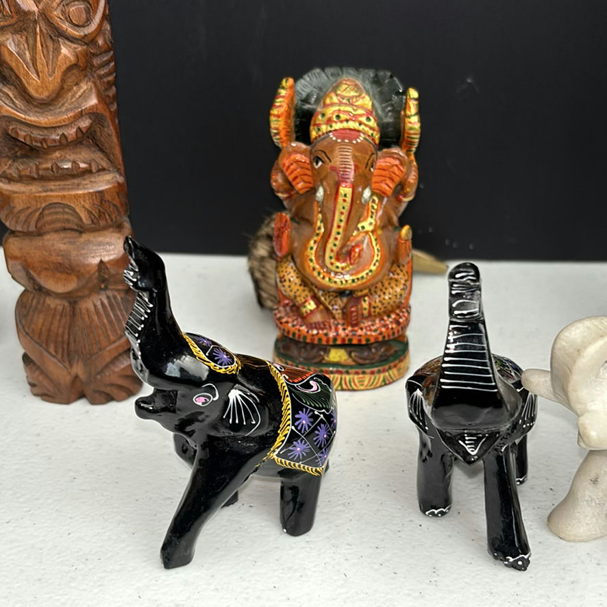 Collection of Carved Wooden and Decorative Figurines - image 2 of 12