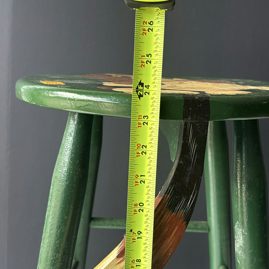 Green Wooden Stool with Dog Design - image 4 of 5