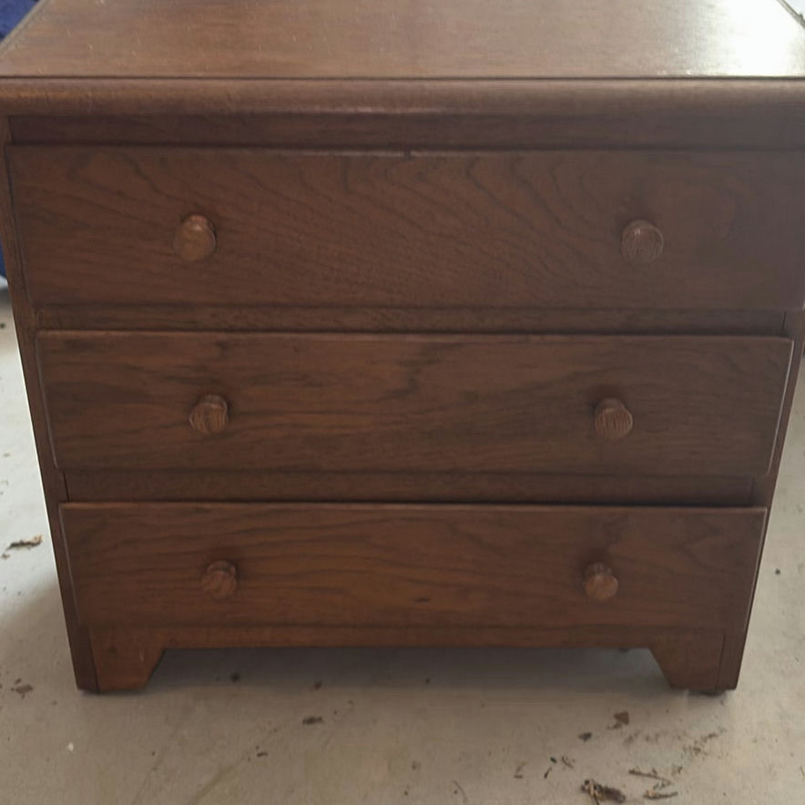 Wooden three-drawer dresser - image 2 of 5