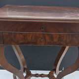 Antique wooden writing desk with hinged top and mirror - thumbnail 2 of 11