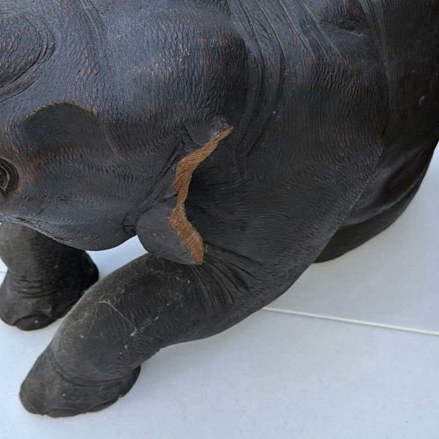 Elephant statue with raised trunk - image 8 of 9