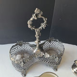 Ornate silver-tone decorative metalware collection - thumbnail 7 of 8