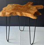 Live Edge Wood Side Table with Metal Hairpin Legs - thumbnail 1 of 5