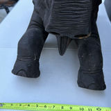 Dark elephant statue with raised trunk - thumbnail 5 of 8