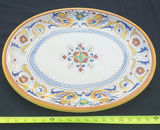 Ceramic Majolica-style serving set: oval platter and six wedge dishes - thumbnail 4 of 5