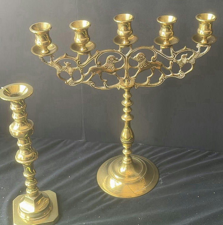 Brass candelabras and candlesticks - image 3 of 5