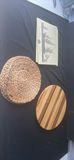 Round woven placemats, striped wooden rounds, nautical ship cards, and a green felt board - thumbnail 1 of 8