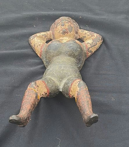 Metal Boot Jack painted primitive female figurine - image 3 of 3
