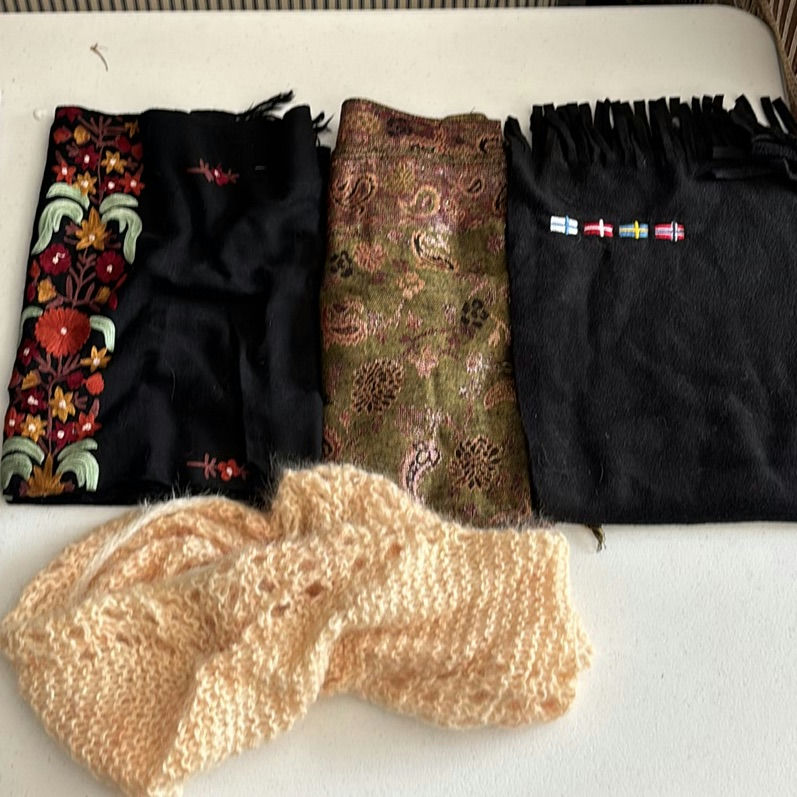 Assorted Scarves and Royal Worcester Fine Bone China Plates - image 2 of 8