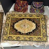 Decorative Embroidered Textile Mats and Beaded Pouches - thumbnail 3 of 7