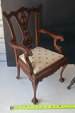 Two carved wooden doll chairs with a round side table - thumbnail 2 of 7