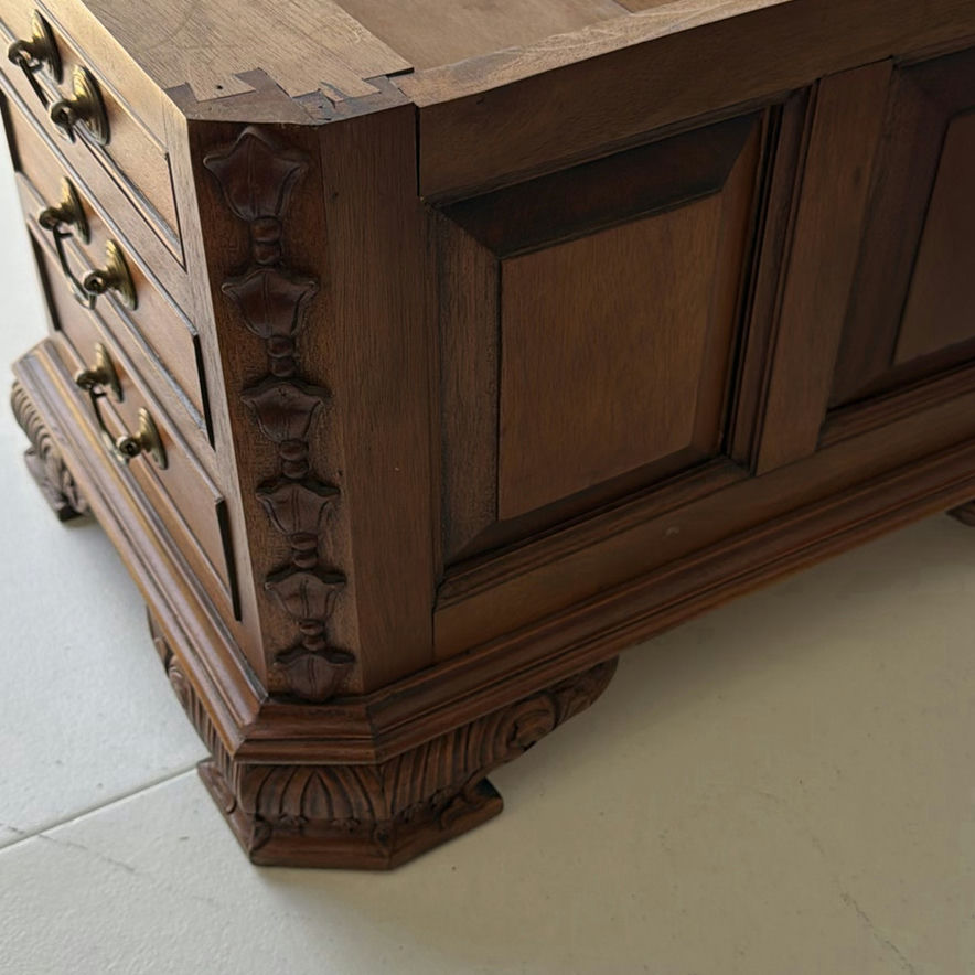 Antique carved wooden drawer chest - image 3 of 5