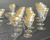 Gold-rimmed glassware set with punch bowl and stemware - thumbnail 5 of 5