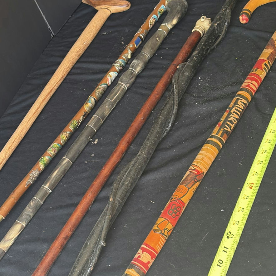 Assorted decorative walking canes and staffs - image 3 of 7