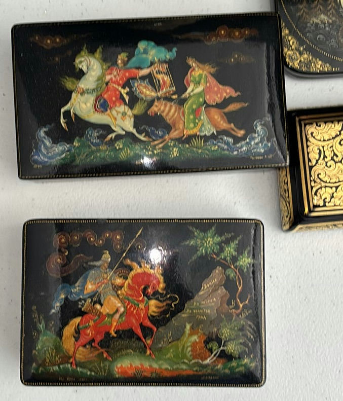 Collection of Russian Lacquer Boxes and Matryoshka Dolls - image 2 of 12