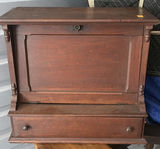 Vintage wooden secretary desk with drop-front writing surface - thumbnail 1 of 9