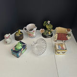 Decorative Trinket Boxes, Ceramic Figurines, and Glass Dish - thumbnail 1 of 13