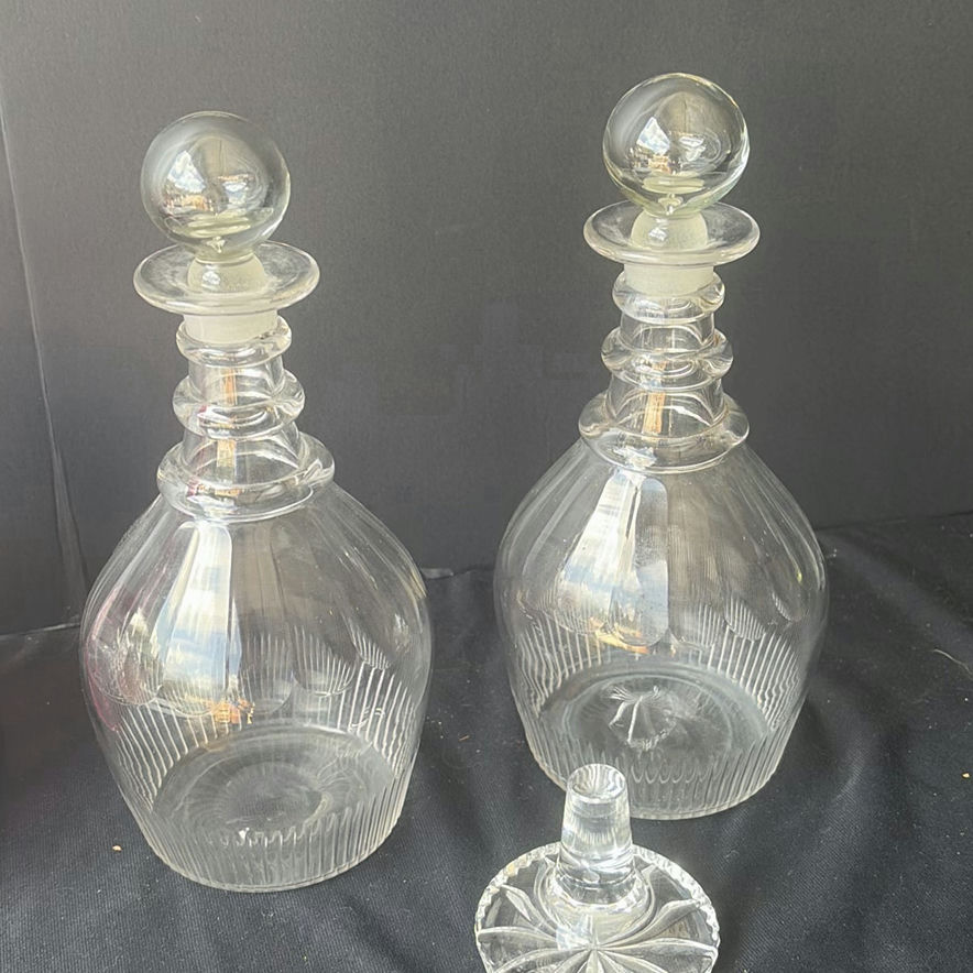 Glass decanter collection with pig figurine - image 5 of 8