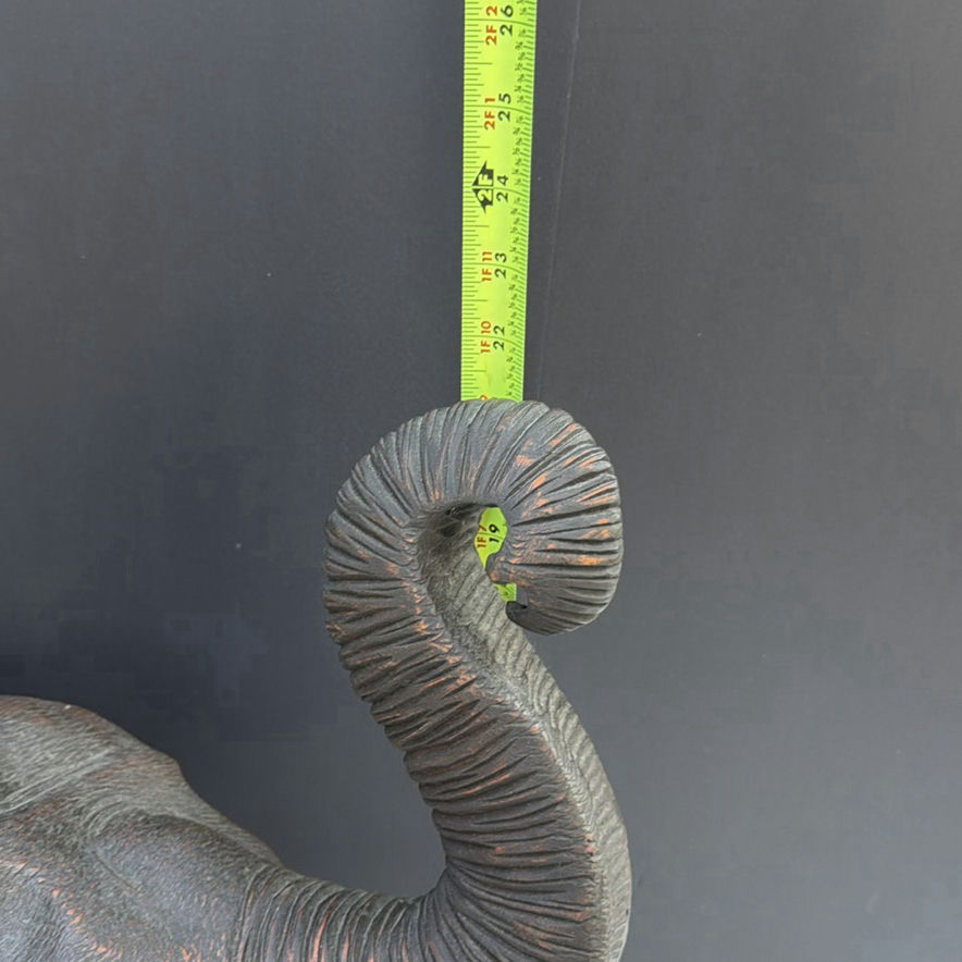 Elephant statue with raised trunk - image 3 of 9