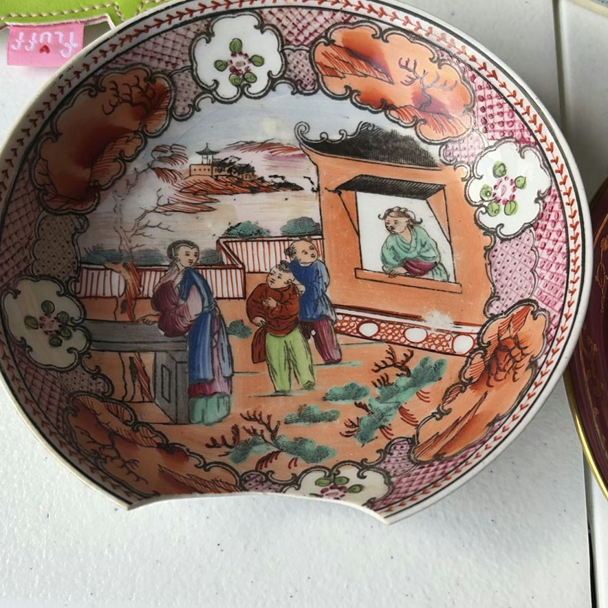Carved bear, porcelain plates, fan, pouches and scarves – assorted decor and accessories - image 4 of 8