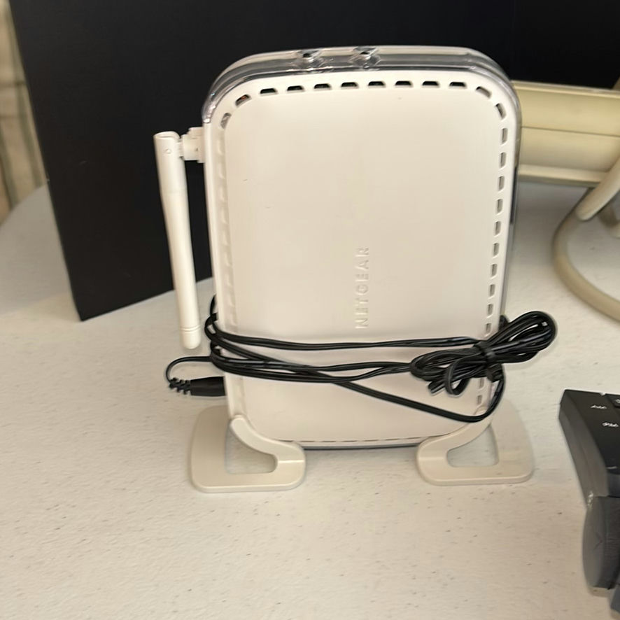 Netgear Router, Ameriphone Alarm Clock, Surge Protector, and Electronics Accessories - image 2 of 9
