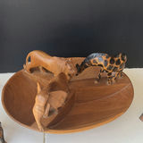 Set of carved wooden animal figurines and decorative horse - thumbnail 5 of 8
