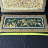 Two framed Chinese silk embroidery panels with dragon and folk scenes - thumbnail 2 of 9